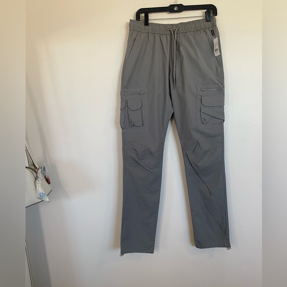 Pacsun Gray Cargo Jogger Pants Small w/elastic waist band multiple pockets NWT - Picture 13 of 13